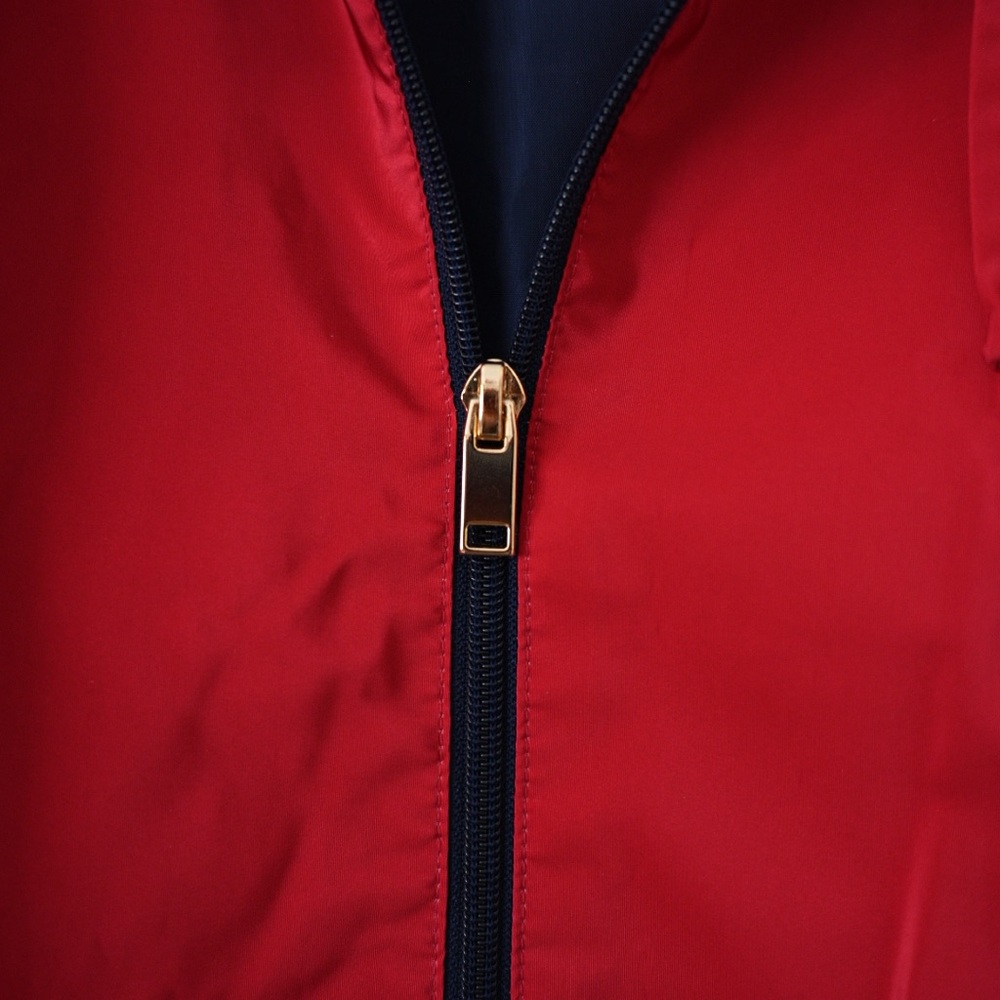 Charter Club Women’s Medium Red and Navy Striped Water Resistant Utility Jacket - Picture 6 of 12